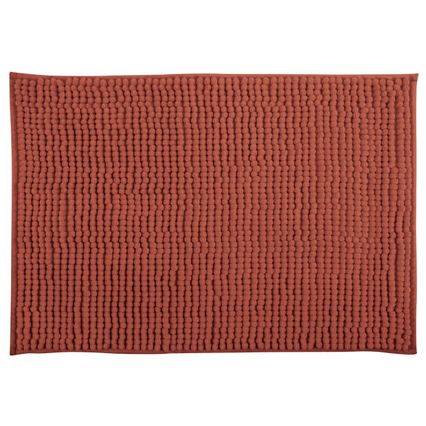 MSV badkamer droogloop mat - Bolzano - 40 x 60 cm - met bijpassend zeeppompje - terracotta - Badmatjes