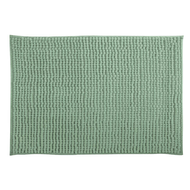 MSV badkamer droogloop mat/tapijtje - 40 x 60 cm - en zelfde kleur zeeppompje 260 ml - groen - Badmatjes