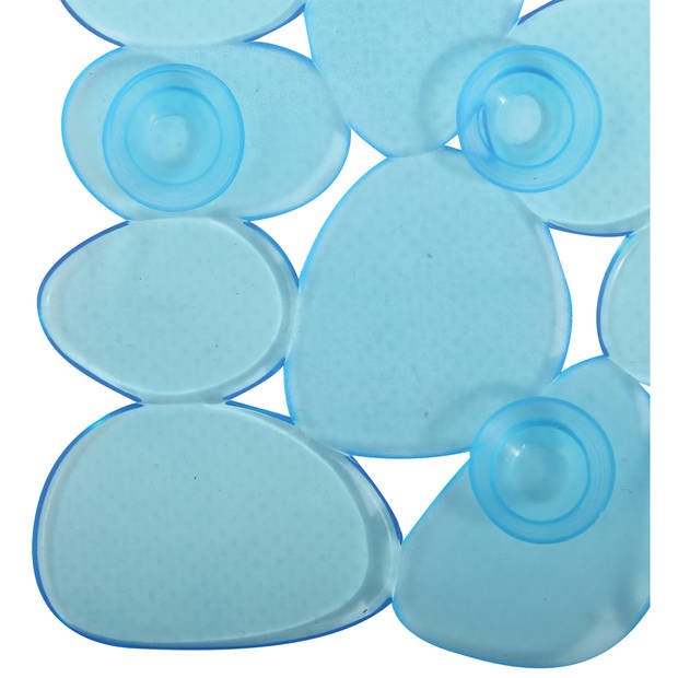 MSV Douche/bad anti-slip mat - badkamer - pvc - aqua blauw - 53 x 53 cm - Badmatjes