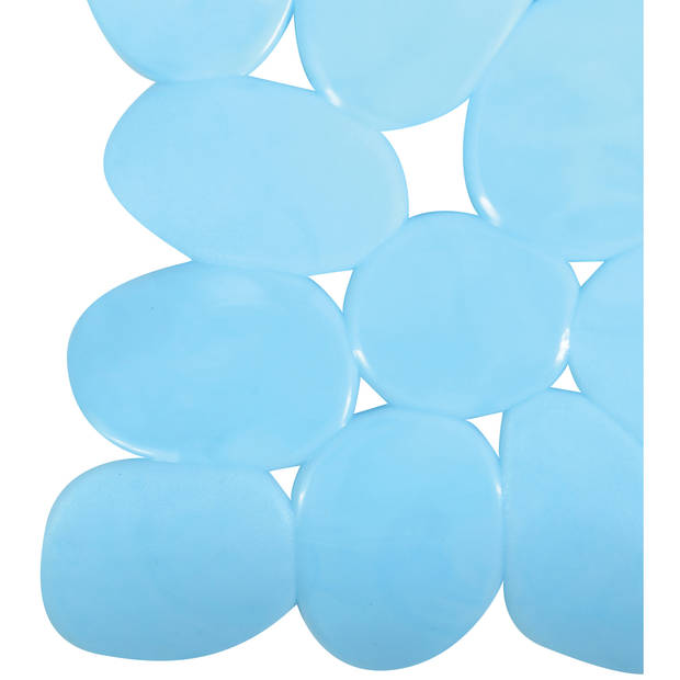 MSV Douche/bad anti-slip mat - badkamer - pvc - lichtblauw - 53 x 53 cm - Badmatjes