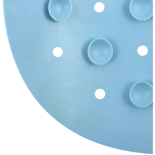 MSV Douche/bad anti-slip mat badkamer - rubber - turquoise - 36 x 76 cm - Badmatjes