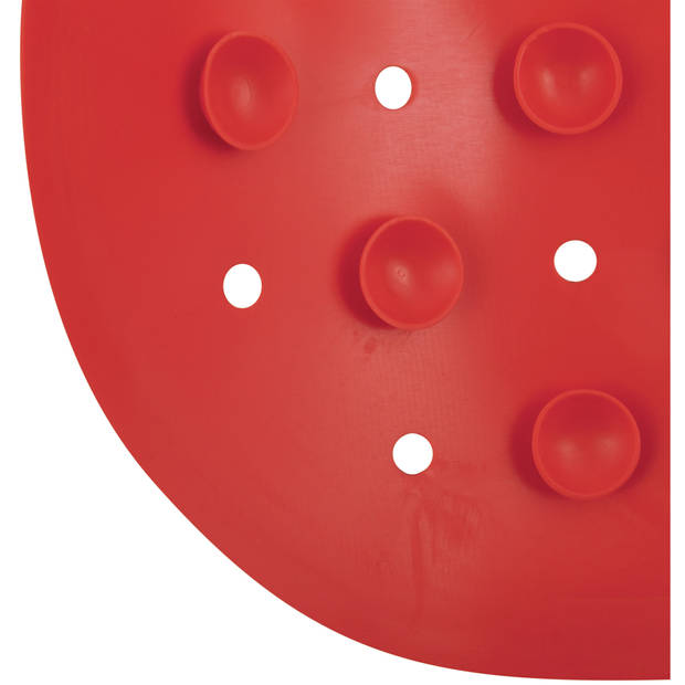 MSV Douche/bad anti-slip mat badkamer - rubber - rood - 36 x 76 cm - Badmatjes