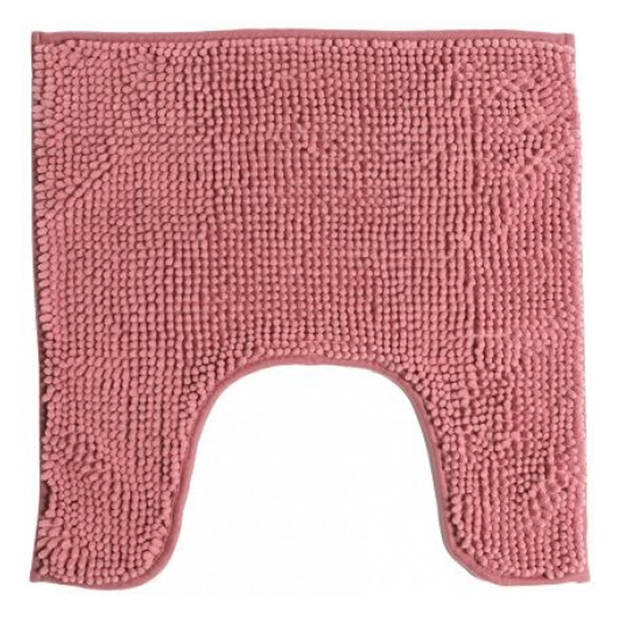 Urban Living badkamer droogloop matjes/tapijt - set 2x stuks - polyester - oud roze - Badmatjes