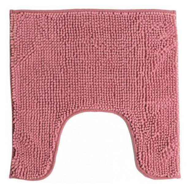 Urban Living WC/Toilet Badkamerkleedje/badmat tapijt - voor op de vloer - oud roze - 49 x 49 cm - Badmatjes