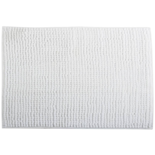 MSV Badkamerkleed/badmat voor op de vloer - ivoor wit - 40 x 60 cm - Microvezel - Badmatjes