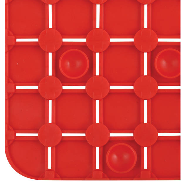 MSV Douche/bad anti-slip matten set badkamer - rubber - 2x stuks - rood - 2 formaten - Badmatjes