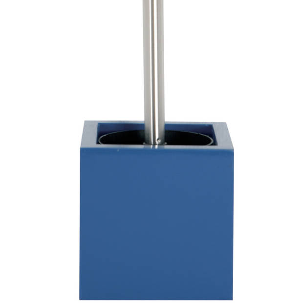 MSV Toiletborstel in MDF houder/rvs wc-borstel - marine blauw - 37 cm - Toiletborstels