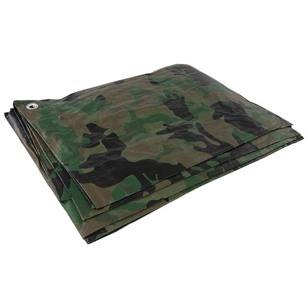 Afdekzeil/dekzeil - camouflage - waterdicht - 90 gr/m2 - 240 x 300 cm - Afdekzeilen