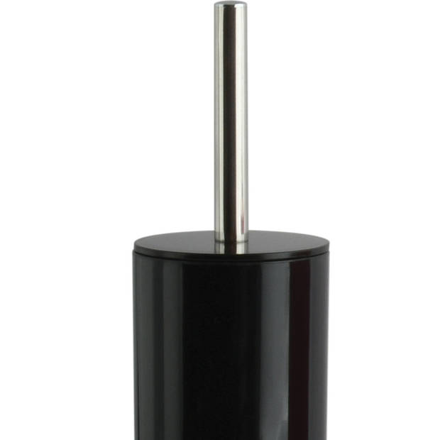 MSV Badkamer accessoires set - zwart - pedaalemmer/wc-borstel - Badkameraccessoireset