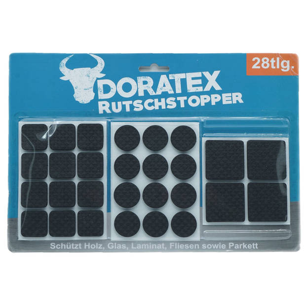 Doratex Meubel/vloerbeschermers -56-delig - zwart - zelfklevend - antislip - Meubelviltjes