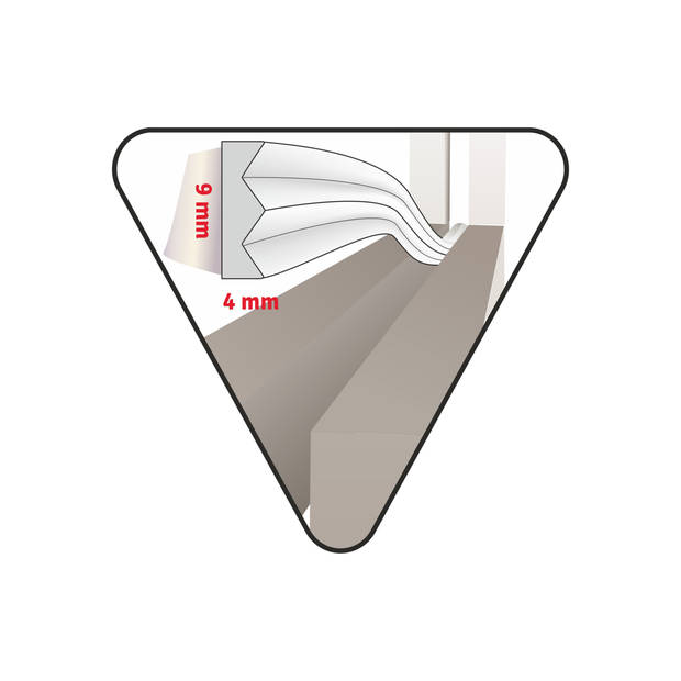 Tochtstrip - tochtwering - wit - zelfklevend - E-profiel - 6 m x 9 mm x 4 mm - Tochtstrippen