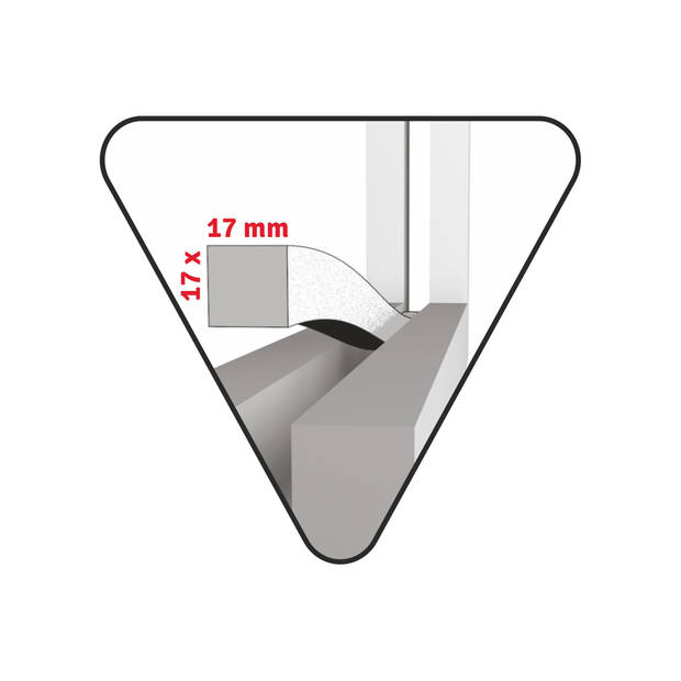 Tochtstrip - 2x - tochtwering - grijs - zelfklevend - universeel - 6,5 m x 17 mm x 17 mm - Tochtstrippen