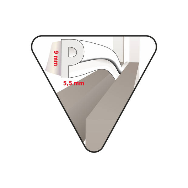 Tochtstrip - tochtwering - wit - zelfklevend - O-profiel - 6 m x 9 mm x 6 mm - Tochtstrippen