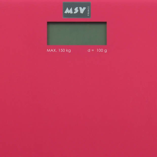 MSV Personen weegschaal - fuchsia roze - glas - 30 x 30 cm - digitaal - Weegschalen