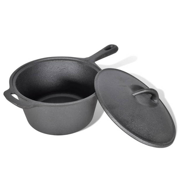 The Living Store Dutch Oven Set - 9-delig (18.95 kg) - Gietijzer - BBQ en picknick benodigdheden