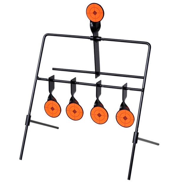 The Living Store Schiettarget - Spinner Target - Met 4 + 1 targets - 43 mm - Staal