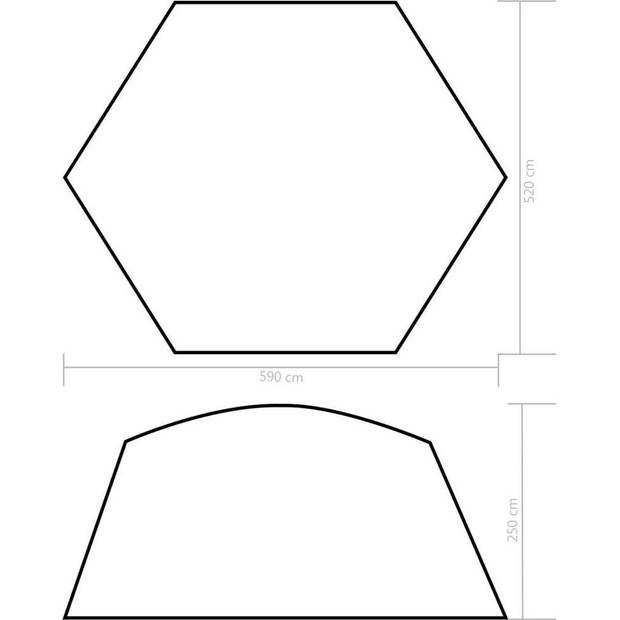 The Living Store Zwembadtent - Polyester - Uv- en waterbestendig - 590 x 520 x 250 cm