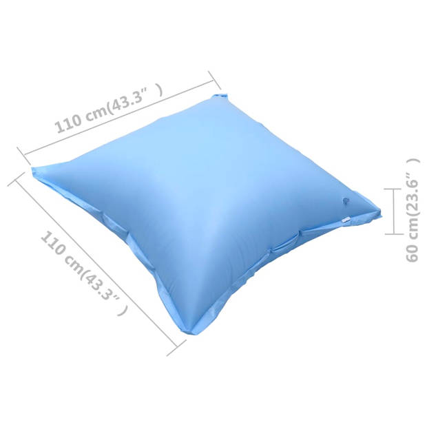 The Living Store Zwembadkussen - Set van 2 - PVC - 110x110cm - Blauw