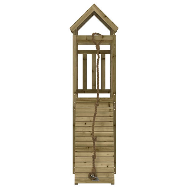 The Living Store Speeltoren - Houten speelhuis met klimwand - 64x110.5x214 cm