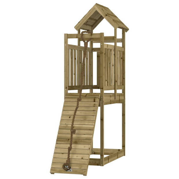 The Living Store Speeltoren - Houten speelhuis met klimwand - 64x110.5x214 cm