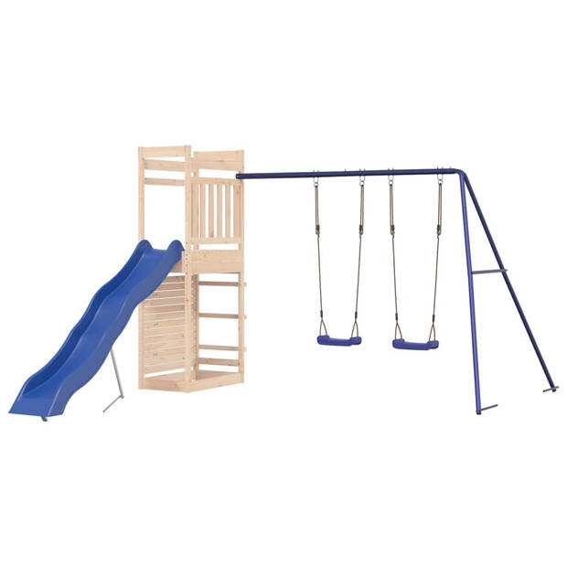 The Living Store Houten speelset - speeltuin voor kinderen - massief grenenhout - 316 x 349 x 207 cm - inclusief