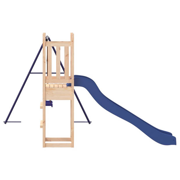 The Living Store Houten speeltoestel - Speeltoren met schommel en glijbaan - 237 x 321 x 169 cm