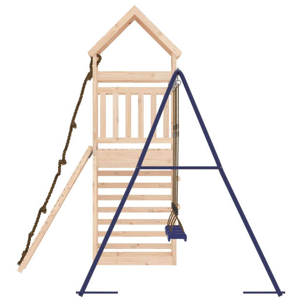 The Living Store houten speelset - speeltoren - klimwand en dubbele schommelset - 316 x 257 x 264 cm (L x B x H)