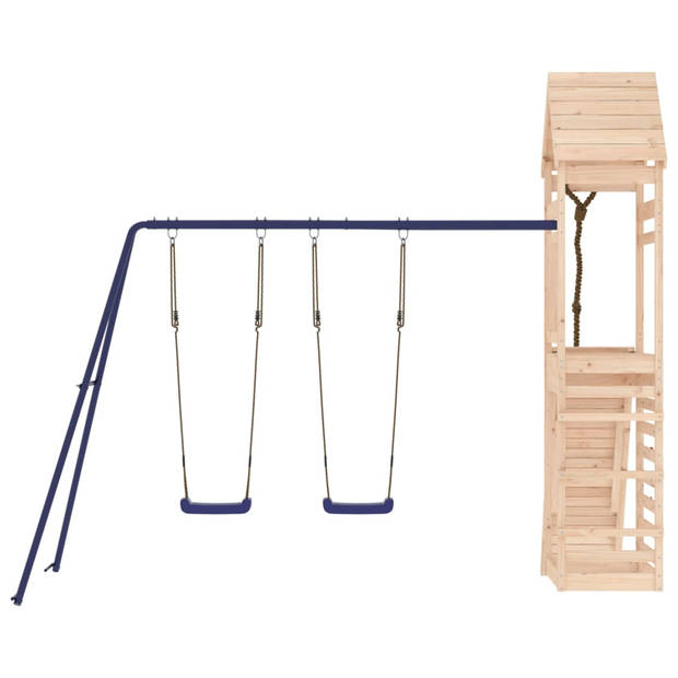 The Living Store houten speelset - speeltoren - klimwand en dubbele schommelset - 316 x 257 x 264 cm (L x B x H)