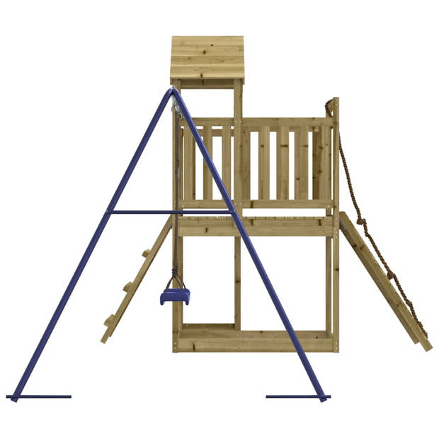The Living Store speeltoestel - houten speelset - 286 x 248 x 214 cm - grenenhout - inclusief klimwand en enkele