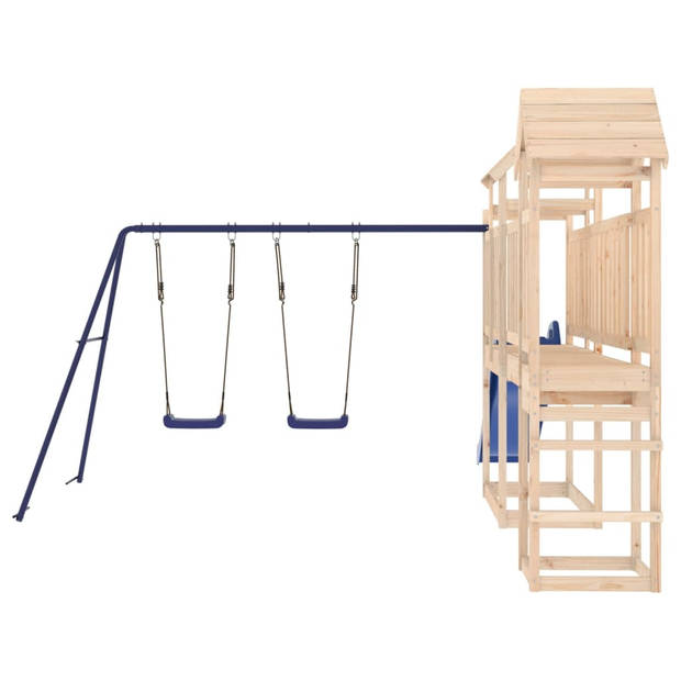 The Living Store Houten Speelset - Speeltorens met brug - 314 x 460 x 214 cm - Massief grenenhout