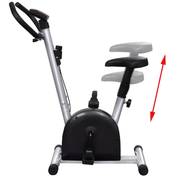 The Living Store Fitnessfiets - Compacte - Robuuste Hometrainer - Verstelbaar Zadel - Anti-slip Pedalen - Afmetingen-