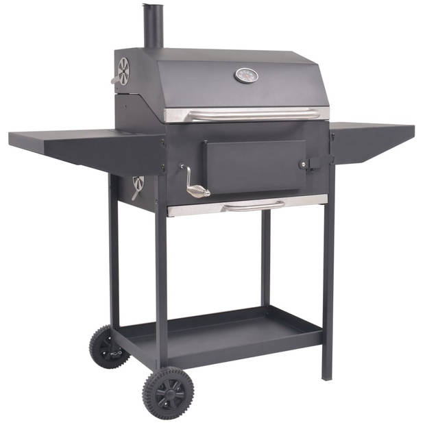 The Living Store Barbecue - Roker - 127x64x125 cm - Zwart