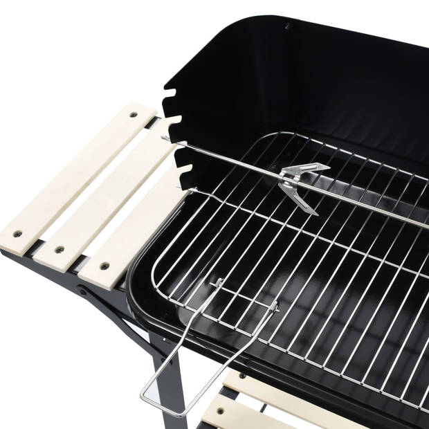 The Living Store Houtskoolbarbecue Staand - 83 x 44 x 87 cm - Verstelbare Kookhoogte - Zwart