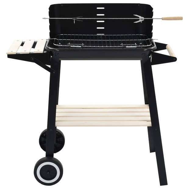 The Living Store Houtskoolbarbecue Staand - 83 x 44 x 87 cm - Verstelbare Kookhoogte - Zwart