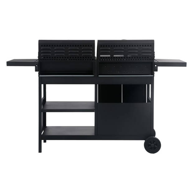 The Living Store combibarbecue Gas-Houtskool - 159 x 52.5 x 101.5 cm - 8.4 kW