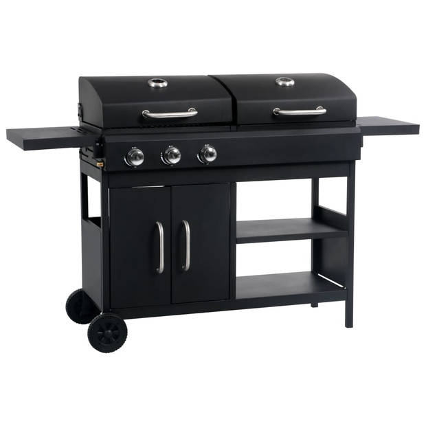 The Living Store combibarbecue Gas-Houtskool - 159 x 52.5 x 101.5 cm - 8.4 kW