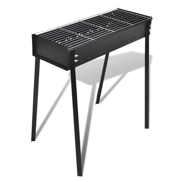 The Living Store houtskoolbarbecue staande bbq - 75x28 cm - meerdere functies