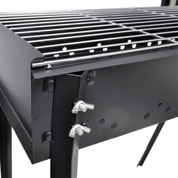 The Living Store houtskoolbarbecue staande bbq - 75x28 cm - meerdere functies