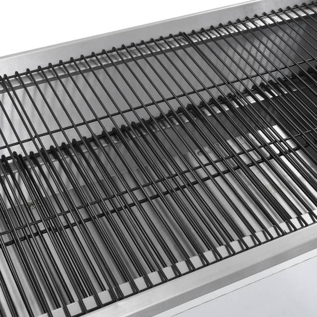 The Living Store Rotis BBQ Zilver - 129 x 55 x 100 cm - RVS spit - Hoogte verstelbaar