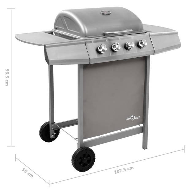 The Living Store Gasbarbecue 4 Branders - Grootte- 107.5 x 55 x 96.5 cm - Stijlvol ontwerp