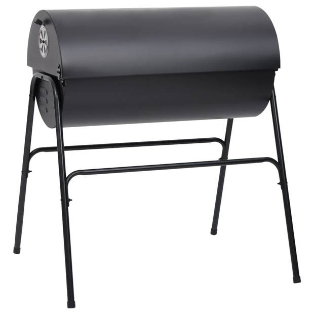 The Living Store Barrelgrill - Houtskoolbarbecue - 80 x 73 x 90 cm - Groot kookoppervlak - Stalen constructie