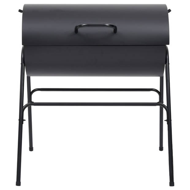 The Living Store Barrelgrill - Houtskoolbarbecue - 80 x 73 x 90 cm - Groot kookoppervlak - Stalen constructie