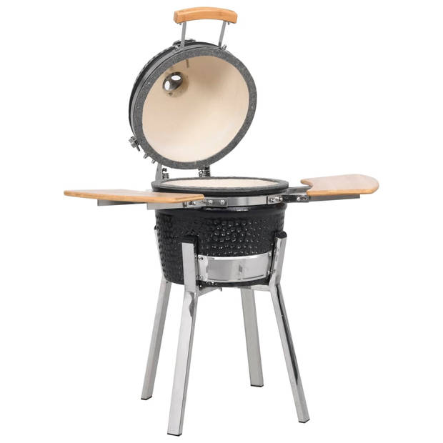 The Living Store Kamado Grill - 33 cm - Keramisch - Zwart