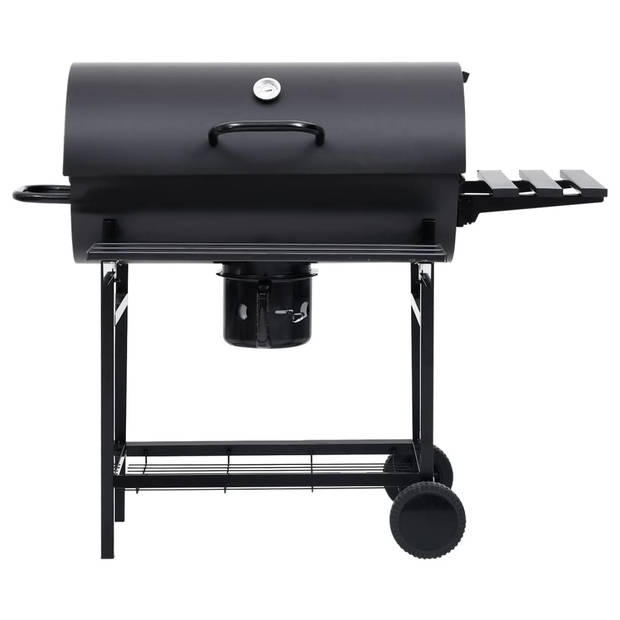 The Living Store Tonbarbecue - Draagbare houtskoolgrill - 115x64x93 cm - Houtskoolrooster 66x30 cm - Zwart