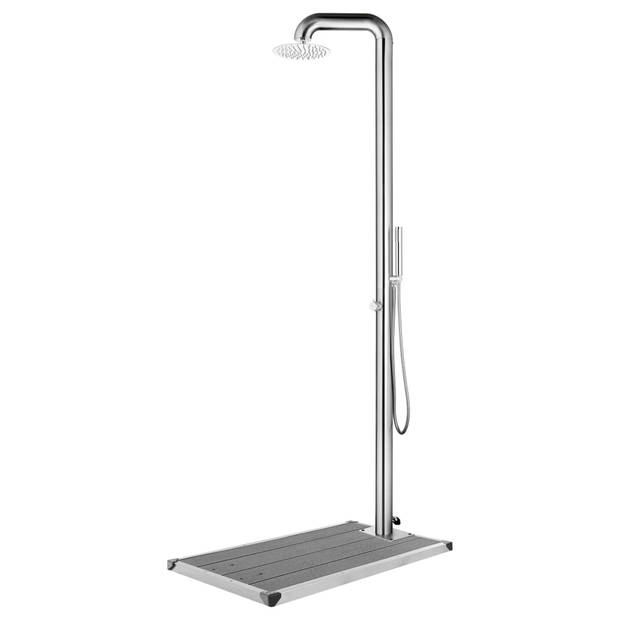 The Living Store Tuindouche - RVS - Grijs - 230 cm - 25 cm hoofddouche - 1.5 m handdouche - HKC basis