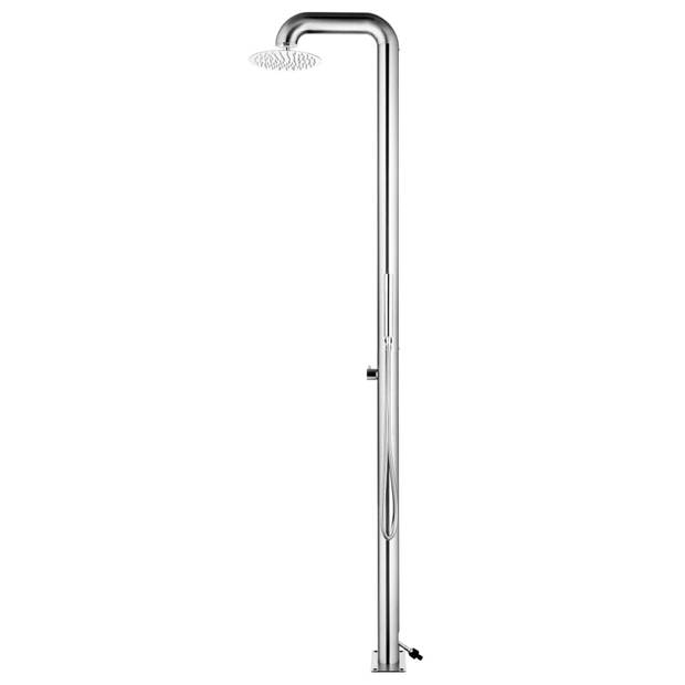 The Living Store Tuindouche - RVS - Grijs - 230 cm - 25 cm hoofddouche - 1.5 m handdouche - HKC basis