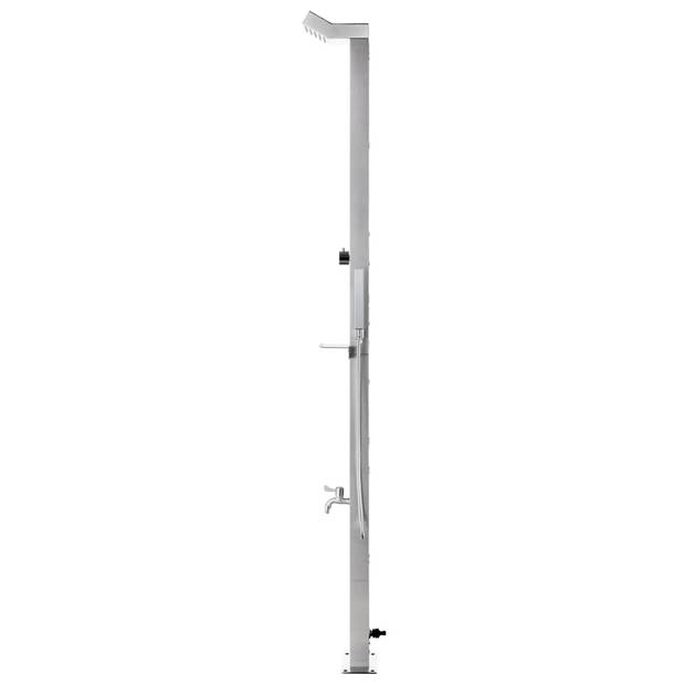 The Living Store Buitendouche - Grijs - 225 cm - 25 sproeiers - RVS/HKC