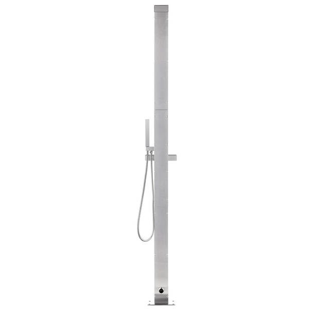 The Living Store Buitendouche - Grijs - 225 cm - 25 sproeiers - RVS/HKC