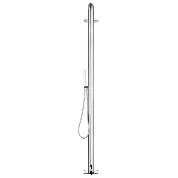 The Living Store Buitendouche RVS Grijs - 230 cm - Dubbele handdouche