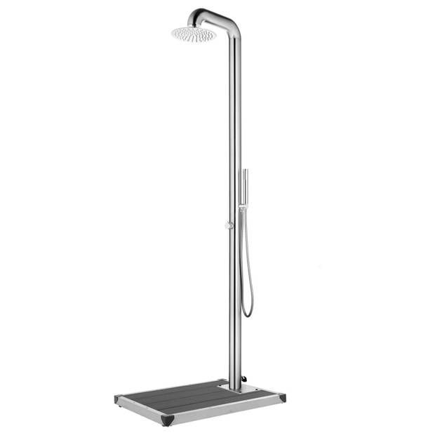 The Living Store Buitendouche RVS Grijs - 230 cm - Dubbele handdouche